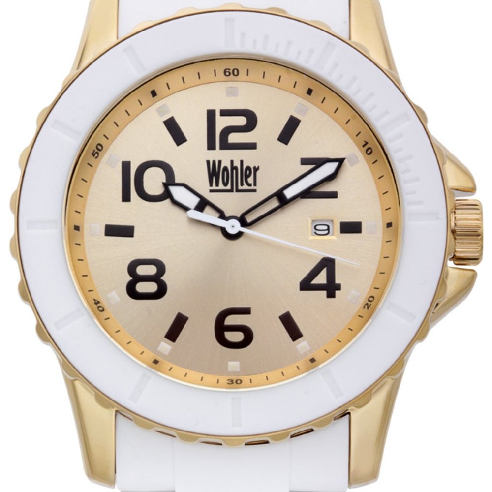 Wohler Wolfgang Mens Watch, White Silicone Coated